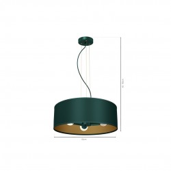 Lampy-sufitowe - wisząca lampa zielona okrągła 3xe27 verde mlp7879 eko-light 
