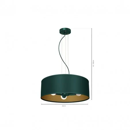 Lampy-sufitowe - wisząca lampa zielona okrągła 3xe27 verde mlp7879 eko-light 
