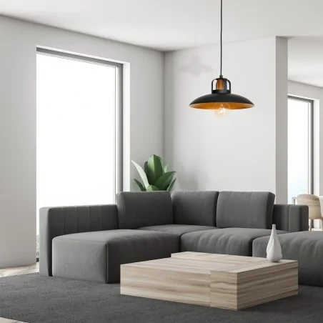 Lampy-sufitowe - lampa wisząca czarna w stylu retro 1xe27 felix mlp3682 eko-light 