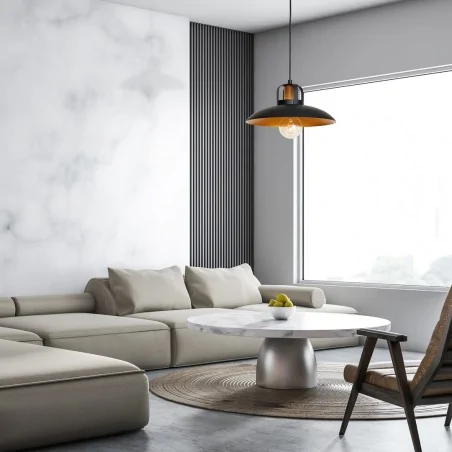 Lampy-sufitowe - lampa wisząca czarna w stylu retro 1xe27 felix mlp3682 eko-light 