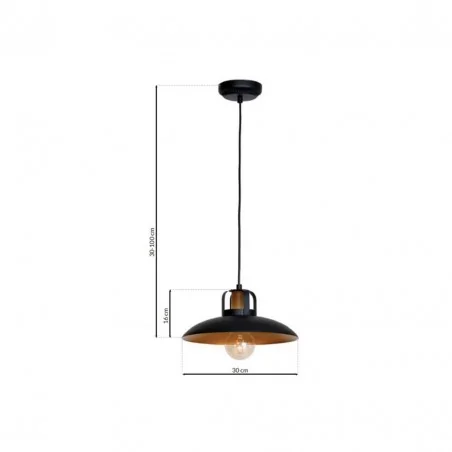 Lampy-sufitowe - lampa wisząca czarna w stylu retro 1xe27 felix mlp3682 eko-light 