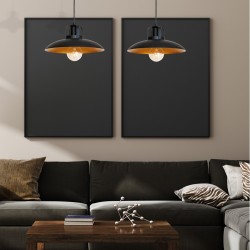 Lampy-sufitowe - lampa wisząca podwójna czarna 2xe27 felix mlp3683 eko-light 