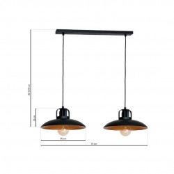 Lampy-sufitowe - lampa wisząca podwójna czarna 2xe27 felix mlp3683 eko-light 