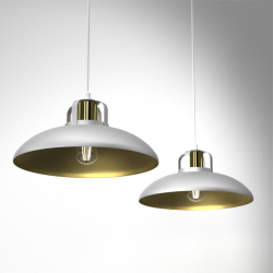 Lampy-sufitowe - lampa wisząca regulowana 2xe27 felix white/gold mlp7705 eko-light 