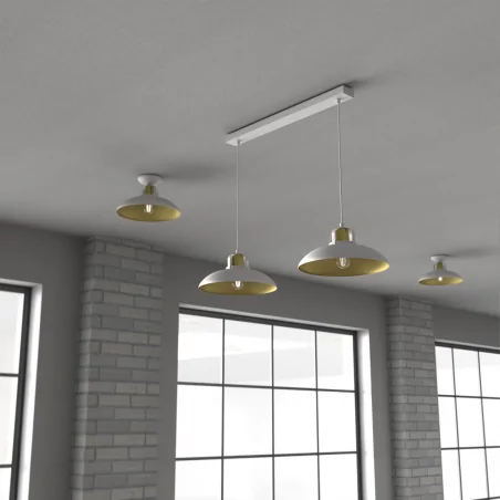 Lampy-sufitowe - lampa wisząca regulowana 2xe27 felix white/gold mlp7705 eko-light 