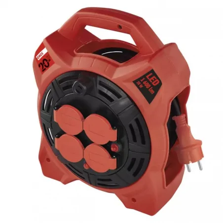 Przedluzacze-bebnowe - przedłużacz bębnowy ogrodowy z naświetlaczem led 20w 4 gniazda 20m 1,5mm2 p08420emos 