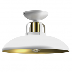 Lampy-sufitowe - biała lampa sufitowa ze złotym wnętrzem 1xe27 felix mlp7703 eko-light