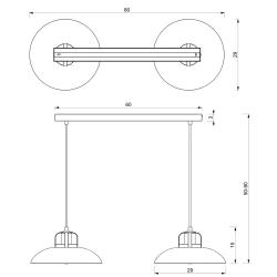 Lampy-sufitowe - lampa wisząca niebiesko - złota regulowana 2xe27 felix mlp7715 eko-light 