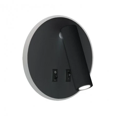 Kinkiety-do-salonu - oprawa dekoracyjna led z ruchomym kloszem czarna 6w+3w 3000k/4000k otello led c 04030 ideus 