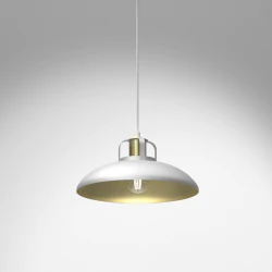 Lampy-sufitowe - biała lampa wisząca - złote dodatki 1xe27 felix mlp7704 eko-light 