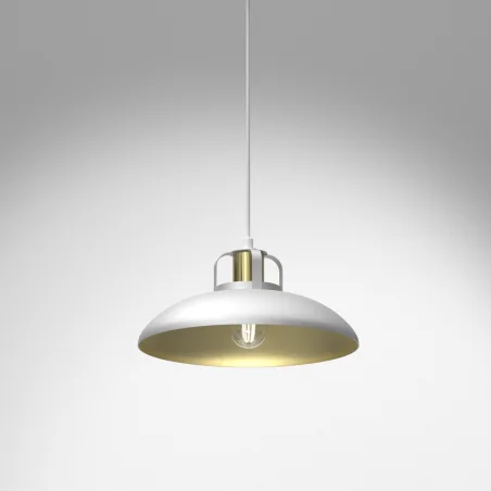 Lampy-sufitowe - biała lampa wisząca - złote dodatki 1xe27 felix mlp7704 eko-light 