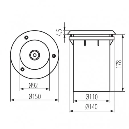Oprawy-led-zewnetrzne - oprawa najazdowa okrągła odporna xard dl-40 7195 kanlux 
