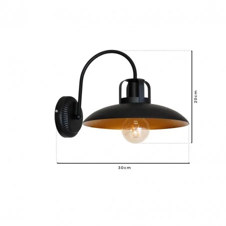 Kinkiety-do-salonu - kinkiet czarno-złoty metalowy 1xe27 felix mlp3681 eko-light 