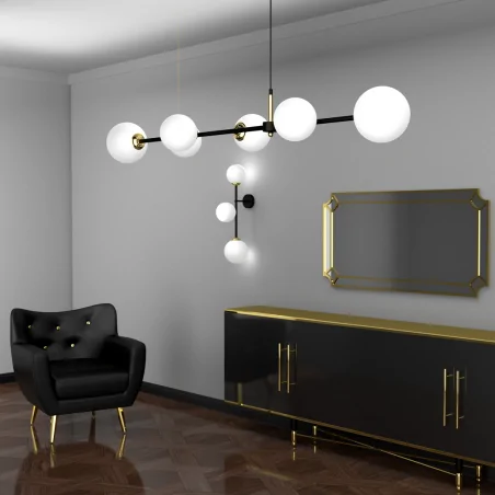 Lampy-sufitowe - duża lampa wisząca 6 kuli pop 6xe14 mlp7846 eko-light 