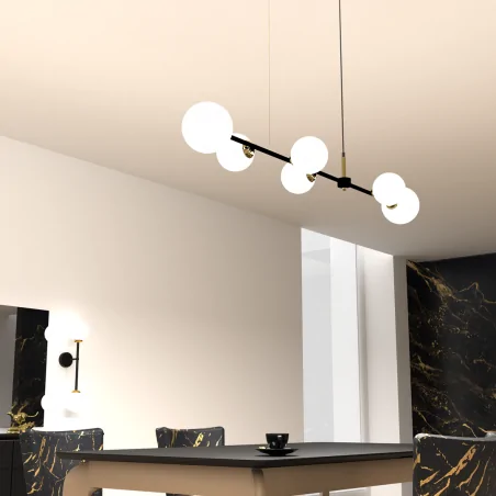 Lampy-sufitowe - duża lampa wisząca 6 kuli pop 6xe14 mlp7846 eko-light 