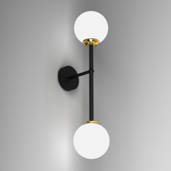 Lampy-sufitowe - podwójny kinkiet czarno-biało-złoty 2xe14 pop mlp7843 eko-light 