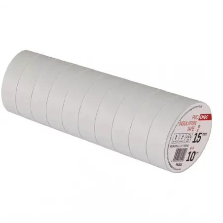 Tasmy-izolacyjne - biała taśma izolacyjna pvc 15mm/10m komplet 10 sztuk emos f61511 