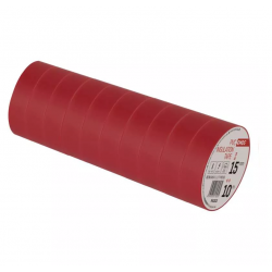 Tasmy-izolacyjne - zestaw taśm izolacyjnych 10 sztuk czerwone pvc 15mm/10m  emos f61513
