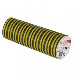 Tasmy-izolacyjne - taśma izolacyjna wysokotemperaturowa 10 sztuk pvc 15mm/10m żółto-zielona emos f61515