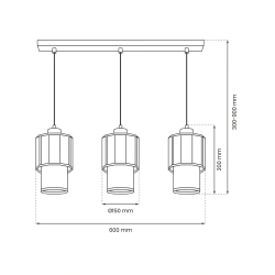 Lampy-sufitowe - lampa listwa - regulowana wysokość 3xe27 blanco mlp8365 eko-light 