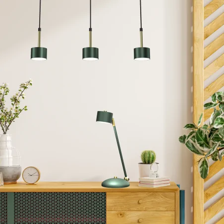 Lampki-nocne - lampka biurkowa 40cm wysokości 1xgx53 arena green/gold mlp7770 eko-light 