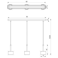 Lampy-sufitowe - potrójna lampa wisząca regulowana 3xgx53 arena mlp7755 eko-light 