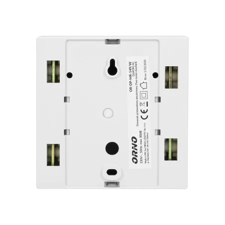 Dzwonki-do-drzwi-przewodowe - dzwonek elektromechaniczny dwutonowy bim-bam przewodowy biały kwadratowy 230v quarto ac or-dp-mr-149/w orno 