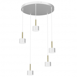 Lampy-sufitowe - biała lampa wisząca - talerz 5 x gx53 arena mlp7757 eko-light