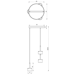 Lampy-sufitowe - prosta lampa wisząca - regulowana wys. 3 x gx53 arena mlp7780 eko-light 