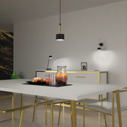 Lampy-sufitowe - czarna lampa wisząca ze złotymi elementami 1xgx53 arena mlp7760 eko-light 
