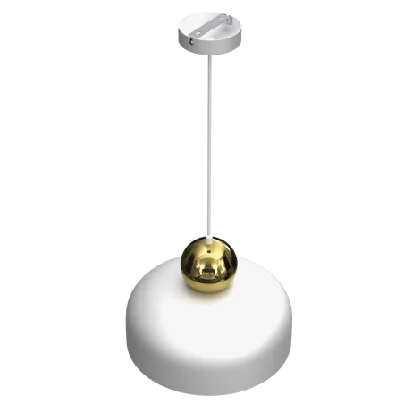 Lampy-sufitowe - lampa wisząca biała ze złotymi dodatkami 1xe27 harald mlp7243 eko-light 