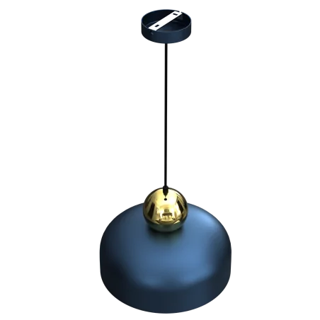 Lampy-sufitowe - lampa wisząca niebiesko - złota 40-90cm 1xe27 harald mlp7695 eko-light 