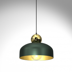 Lampy-sufitowe - oświetlenie wiszące butelkowa zieleń + złoto 1xe27 harald mlp7694 eko-light 