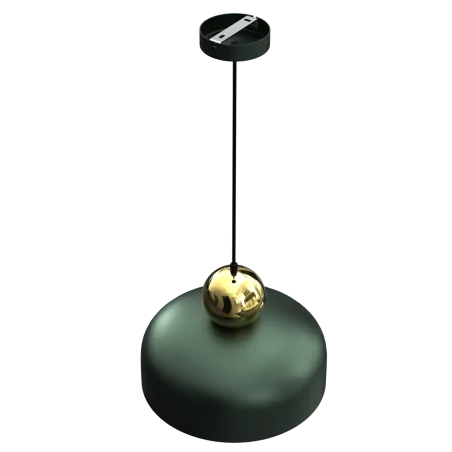 Lampy-sufitowe - oświetlenie wiszące butelkowa zieleń + złoto 1xe27 harald mlp7694 eko-light 
