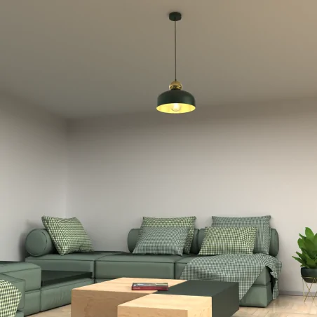 Lampy-sufitowe - oświetlenie wiszące butelkowa zieleń + złoto 1xe27 harald mlp7694 eko-light 