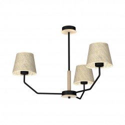 Lampy-sufitowe - potrójna lampa wisząca czarno-brązowa 3xe27 etna mlp7276 eko-light