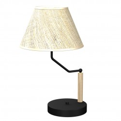 Lampki-nocne - lampa stołowa czarno-brązowa 1xe27 etna mlp7278 eko-light