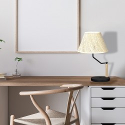 Lampki-nocne - lampa stołowa czarno-brązowa 1xe27 etna mlp7278 eko-light 