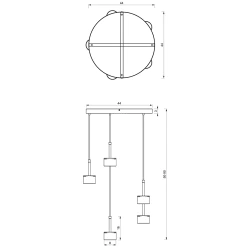 Lampy-sufitowe - loftowa lampa wisząca butelkowa zieleń+złoto 5xgx53 arena mlp7769 eko-light 