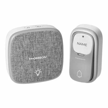 Dzwonki-do-drzwi-bezprzewodowe - dzwonek bezprzewodowy bateryjny w kolorze szarym 150m 80db 3xaa thomson513134 thomson 