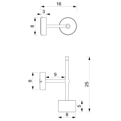 Lampy-sufitowe - lampa ścienna biało - złota metalowa 1 x gx53 arena mlp7753 eko-light 