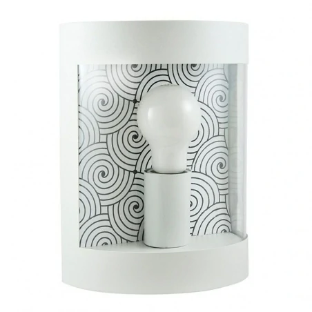 Kinkiety-zewnetrzne - dekoracyjny kinkiet biało-czarny muret biały 1*e27 312372 polux 