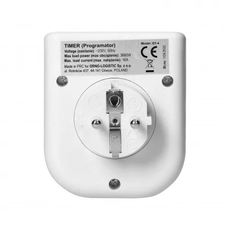 Programatory-czasowe - elektroniczny programator czasowy z górnym wyświetlaczem lcd dt-4 16a orno 