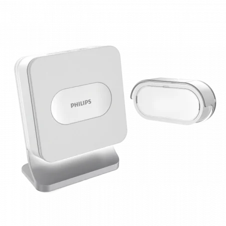 Dzwonki-do-drzwi-bezprzewodowe - dzwonek bezprzewodowy do drzwi 4 melodie 300m regulacja głośności philips welcomebell basic orno 