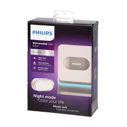 Dzwonki-do-drzwi-bezprzewodowe - dzwonek do drzwi bateryjny z regulacją głośności 8 melodii 300m ip65 philips welcomebell color orno 