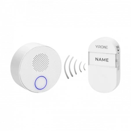 Dzwonki-do-drzwi-bezprzewodowe - dzwonek bezprzewodowy biały 38 dźwięków regulacja głośności learning system 100m sonus ac db-2 virone virone orno 