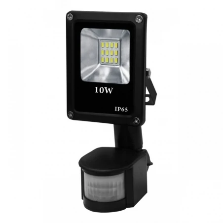Naswietlacze-led-10w - naświetlacz led 10w z czujnikiem ruchu ip65 500lm 6000 czarny vo0764 volteno 