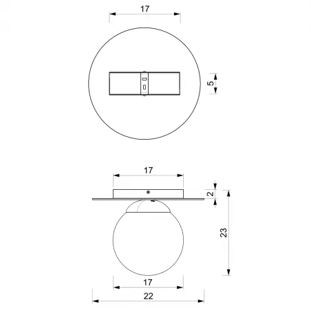 Oswietlenie-sufitowe - lampa sufitowa o średnicy 22cm 1xe14 plato mlp7968 eko-light 
