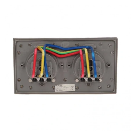 Gniazda-podwojne-podtynkowe - gniazdo hermetyczne podwójne podtynkowe stalowe z puszką wiatroszczelną ip55 or-ae-1398bm orno 