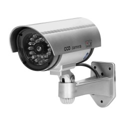 Wideodomofony - atrapa kamery monitorującej cctv srebrna na baterie or-ak-1208/g orno 